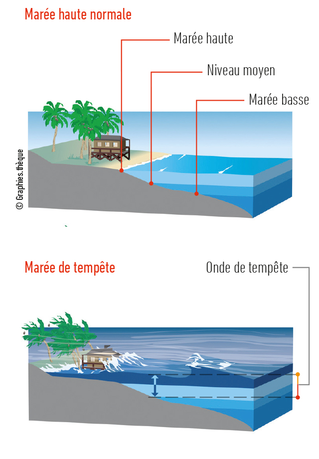 Dans ce travail, nous nous concentrerons sur les impacts de la mer sur le littoral. Ceux-ci sont composés de plusieurs phénomènes :  Reproduit à partir de 